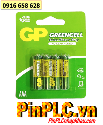 GP GreenCell 24G-U4 _Pin đũa AAA 1.5v GP GreenCell 24G-U4 Extra Heavy Duty chính hãng _Vỉ 4viên